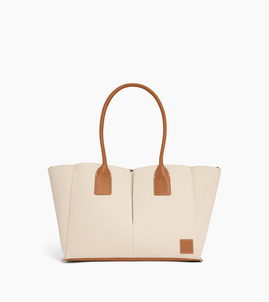 Le Tanneur Elena tote cuir grainé toile grand