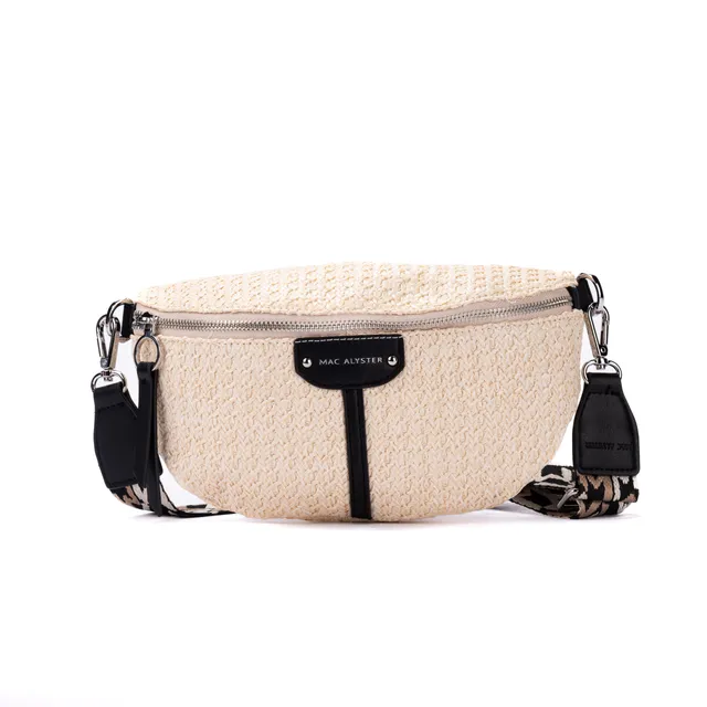 MAC ALYSTER Capsule sac banane noir paille