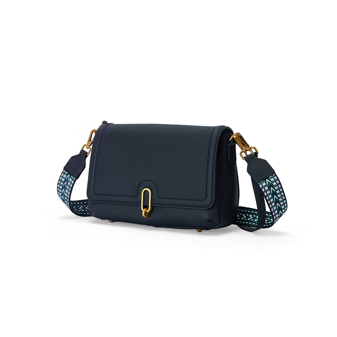 MAC ALYSTER Giulia sac à rabat cuir noir 27 cm femme