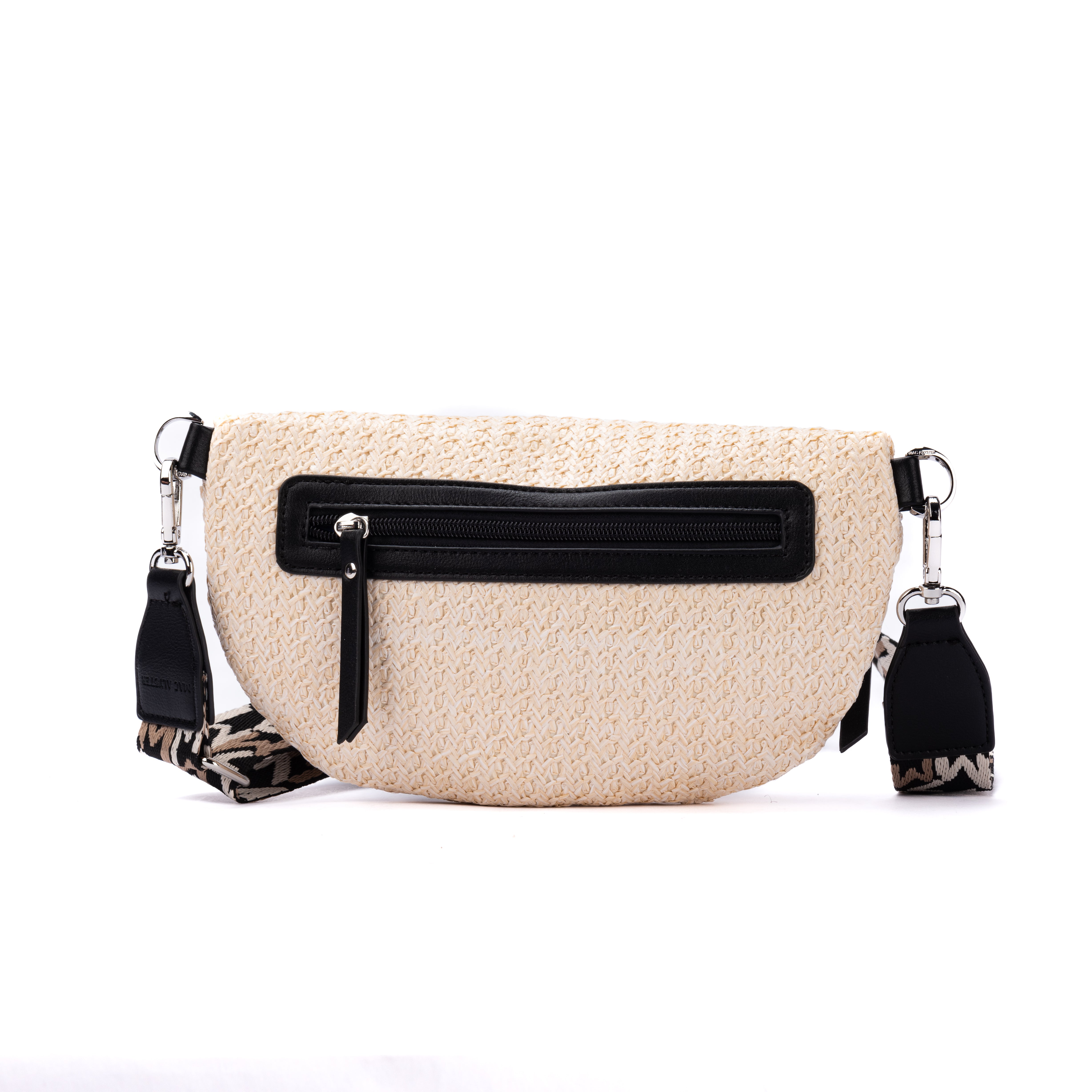 MAC ALYSTER Capsule sac banane noir paille