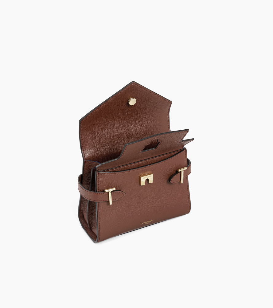 Le Tanneur Emilie petit sac à main cuir grainé double rabat