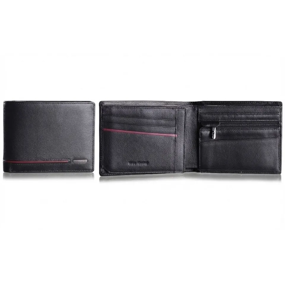 MAC ALYSTER Signature portefeuille italien noir rouge