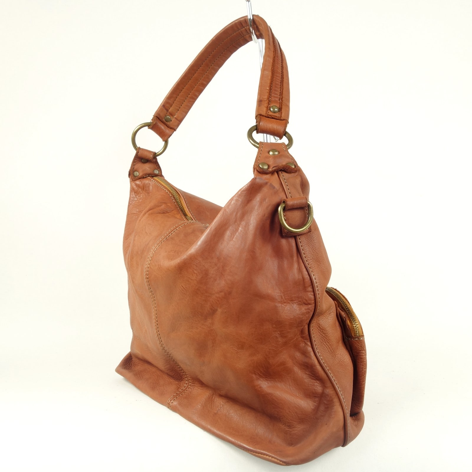 Collection Esprit Cuir Stella sac épaule cuir cognac vintage